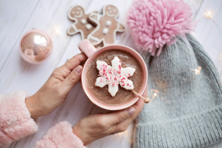 hot chocolate hat winter christmas