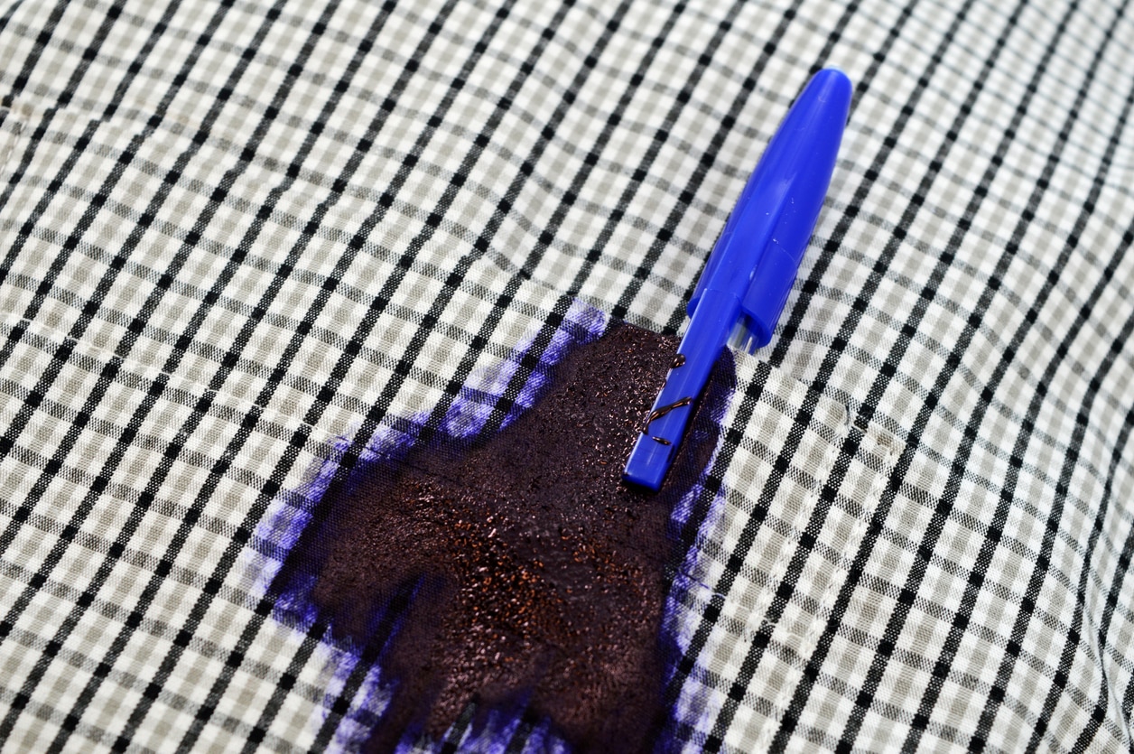 ballpoint pen ink stain