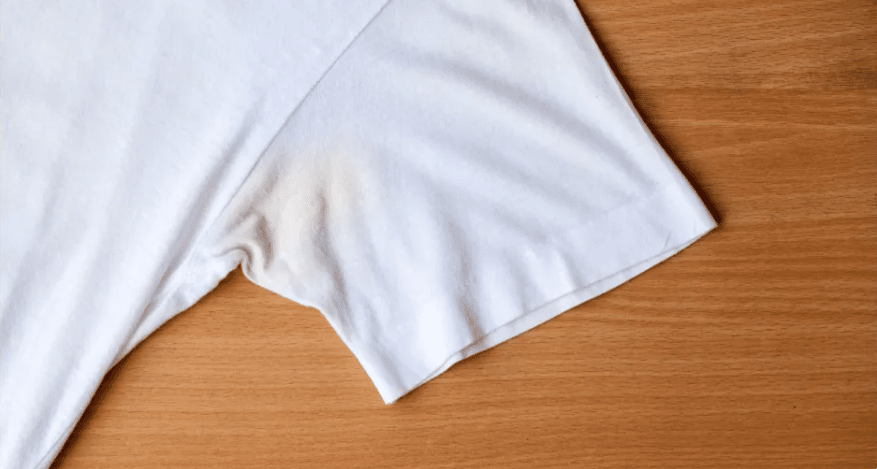 yellow stain on white clothing or linen