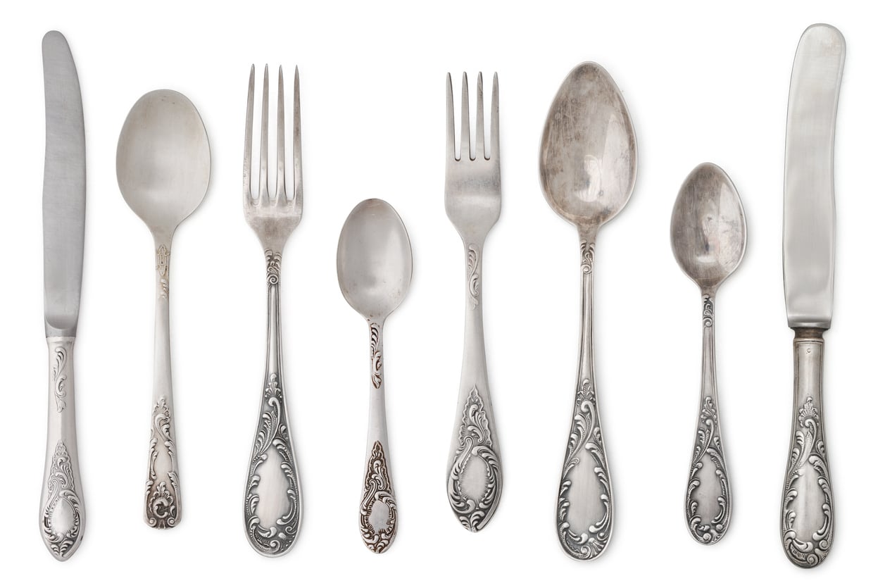 silver cutlery vintage old silverware