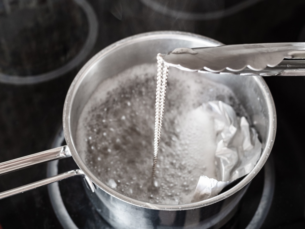 clean old silverware with baking soda or salt