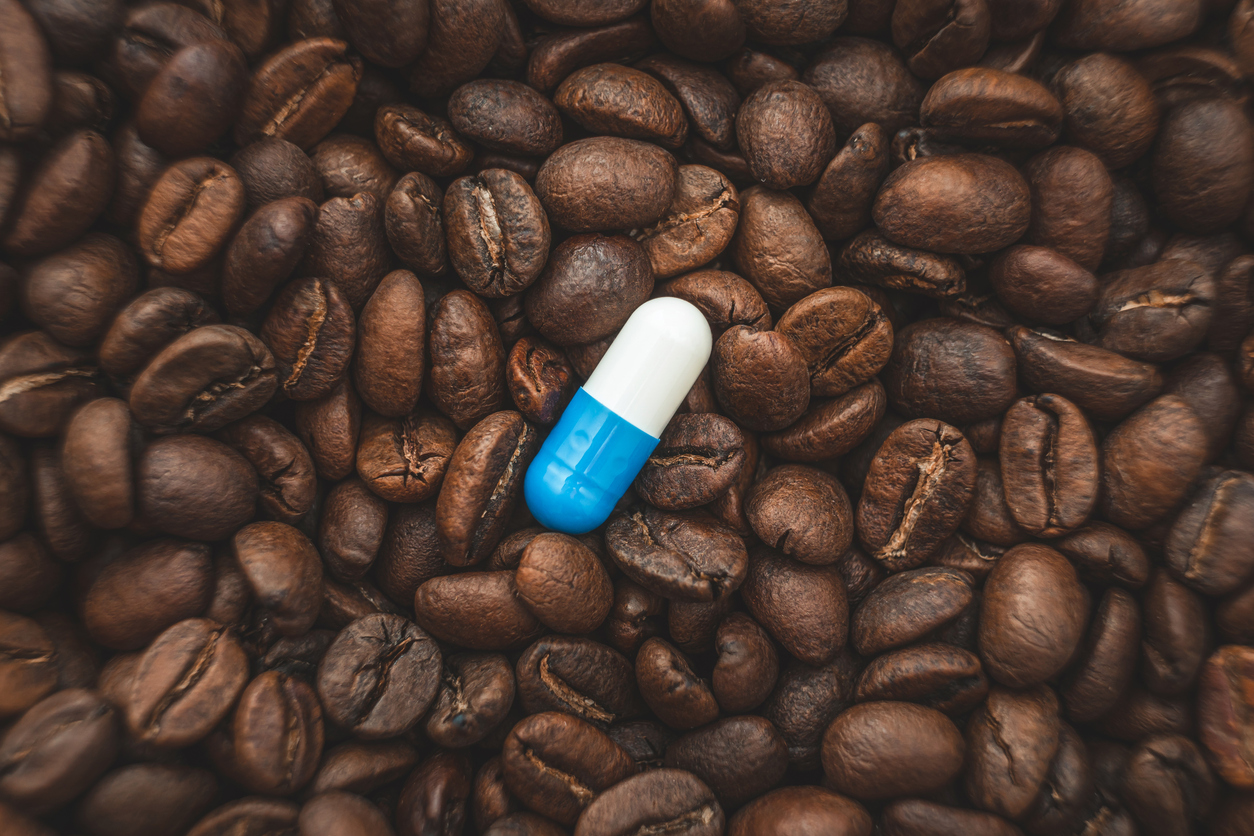 coffee and taking medicine pills medical treatment health