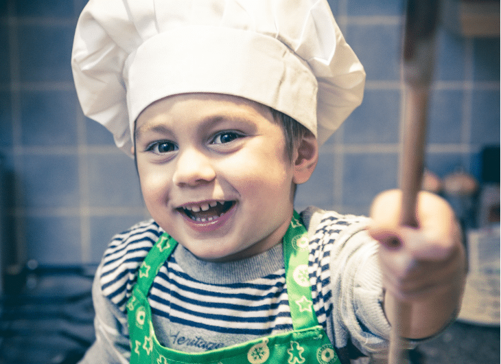 child cooking