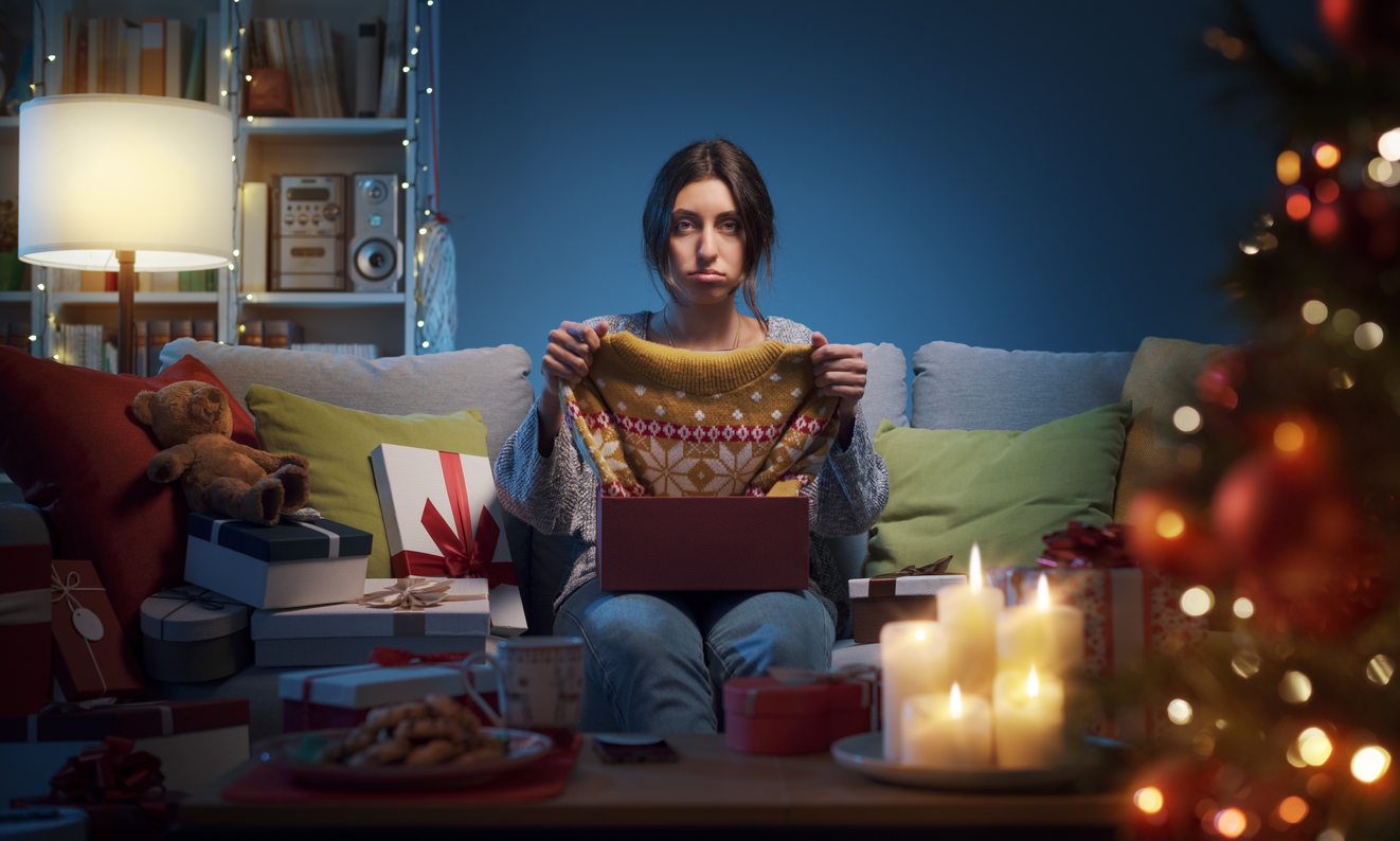 Christmas gift ideas disappointment disappointed woman