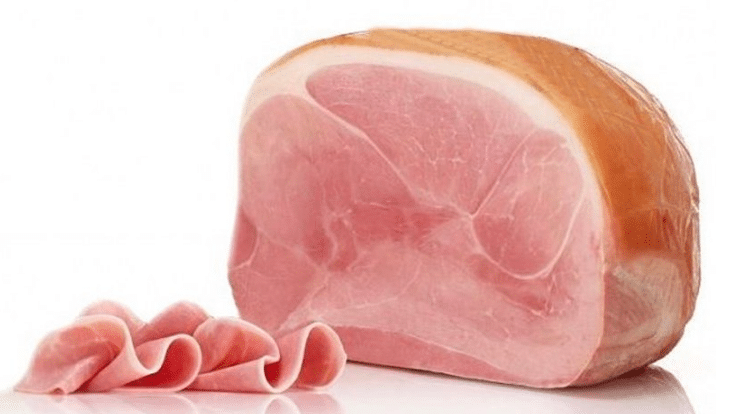 slices of white ham and cold meats