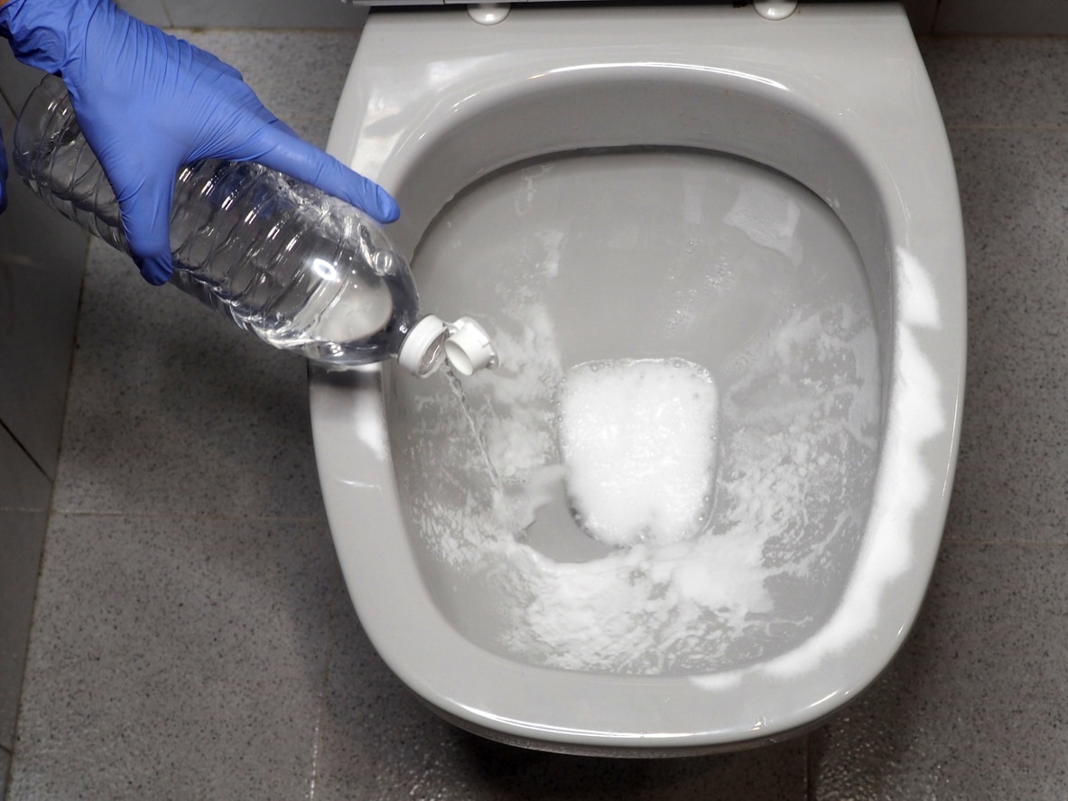 toilet cleaning wc clean with baking soda and white vinegar