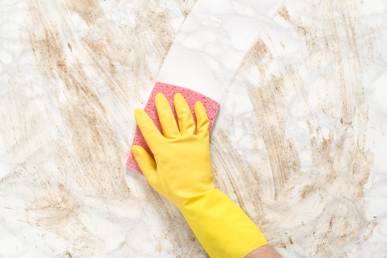 clean remove stains marble