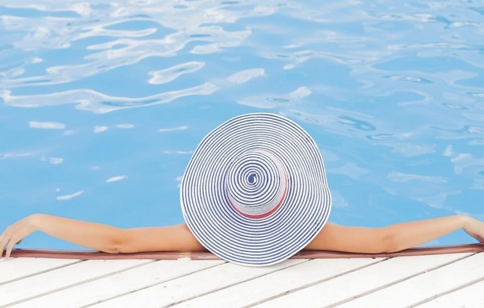 woman swimming pool relaxation