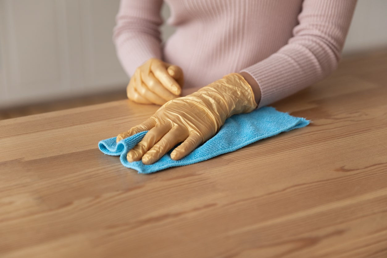 household cleaning clean wooden table