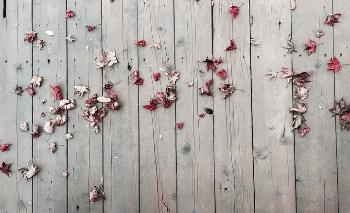 dirty wooden terrace to clean