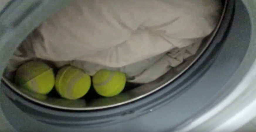 machine wash your duvet tennis balls