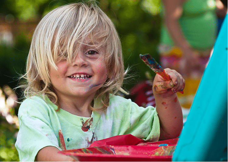 child painting painted draws paint spots