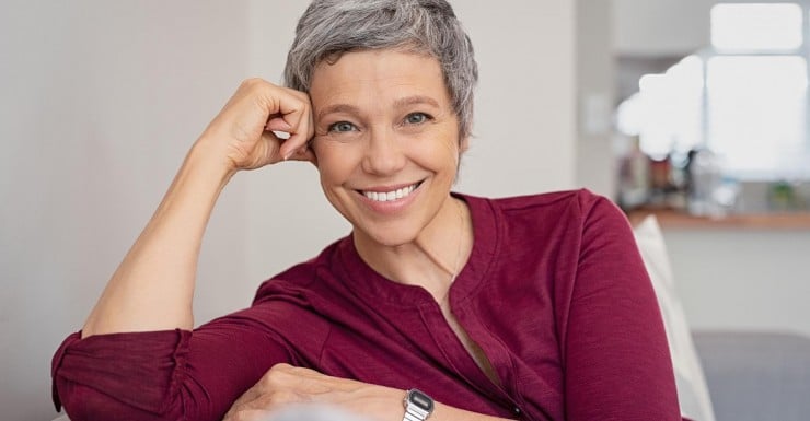 woman short gray hair