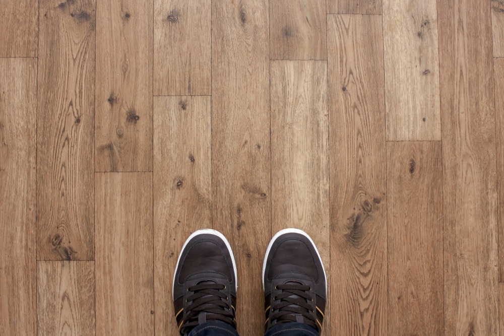 wooden parquet floor shoes